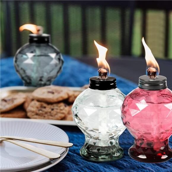 4 Pack Glass Table Torch,Citronella Glass Table top Torches - Picture 5 of 7